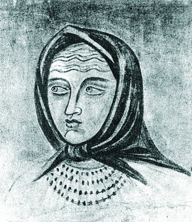 Голова жінки. Фоторепродукція