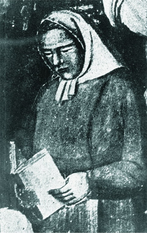 Дівчина з книжкою. Фрагмент фрески (?). Фоторепродукція