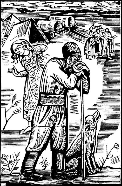 Ілюстрація до новели Олександра Копиленка «На землю». Друкарський відбиток