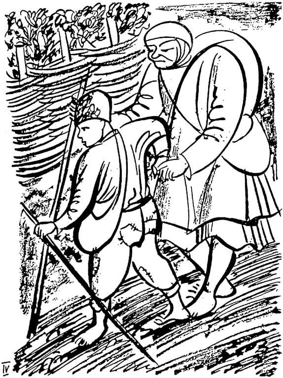 Ілюстрація до вірша Т. Шевченка «Меж скалами, неначе злодій…»