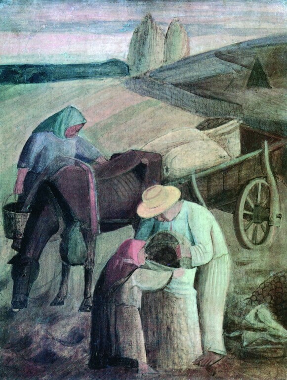 Селяни в полі