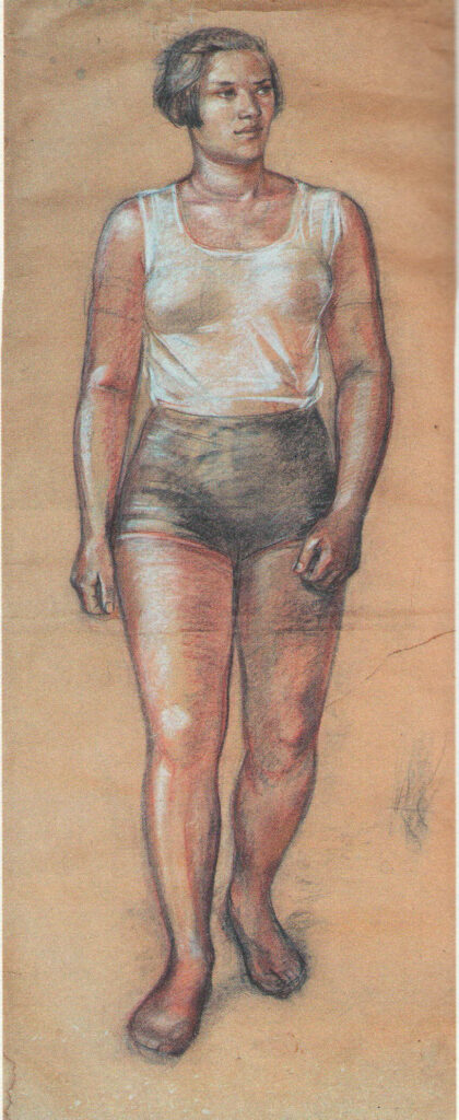 Дівчина-фізкультурниця, Ескіз фрески Фізкультура і спорт у СРСР у Харківському червонозаводському театрі