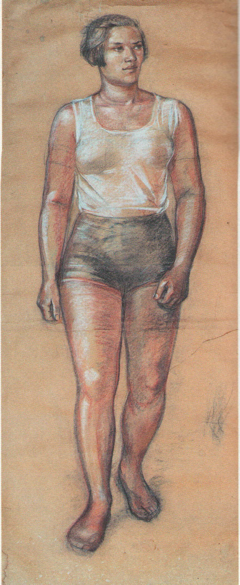 Дівчина-фізкультурниця, Ескіз фрески Фізкультура і спорт у СРСР у Харківському червонозаводському театрі