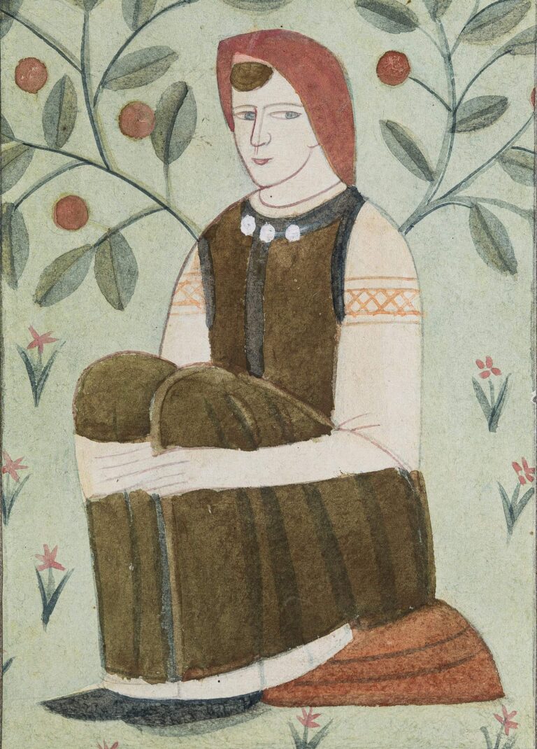 Жінка в червоній хустці