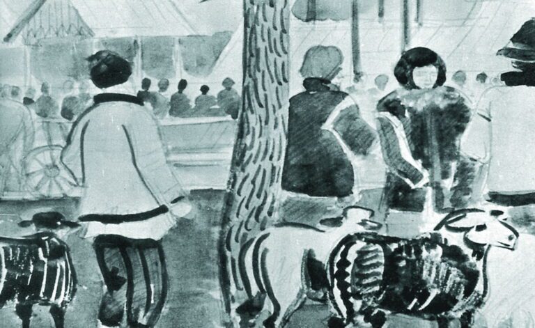 Гуцули з вівцями. Косів