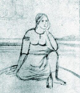 Дівчина на пагорбі. Ескіз до фрески